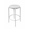 Neni 30 Inch Barstool Set of 2, Round Cushioned Seat, White Faux Leather By Casagear Home