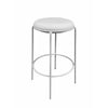 Neni 30 Inch Barstool Set of 2, Round Cushioned Seat, White Faux Leather By Casagear Home