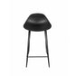 Bert 30 Inch Barstool Chair Set of 2, Low Back, Geometric Black Metal By Casagear Home
