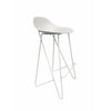Bert 30 Inch Barstool Chair Set of 2, Low Back, Geometric White Metal By Casagear Home