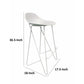Bert 30 Inch Barstool Chair Set of 2, Low Back, Geometric White Metal By Casagear Home