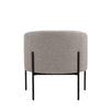 Mae 29 Inch Accent Armchair, Barrel, Gray Boucle Upholstery, Black Metal By Casagear Home