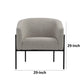 Mae 29 Inch Accent Armchair, Barrel, Gray Boucle Upholstery, Black Metal By Casagear Home