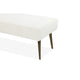 Kay 45 Inch Accent Bench White Boucle Fabric Bronze Tapered Steel Legs By Casagear Home BM317047
