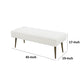 Kay 45 Inch Accent Bench White Boucle Fabric Bronze Tapered Steel Legs By Casagear Home BM317047