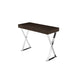 Rix 40 Inch Console Table, Drawer, Crossed Legs, Chrome Steel, Brown Wood By Casagear Home
