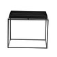 Bixy 24 Inch Side End Table Black Tray Top Open Cubic Metal Frame By Casagear Home BM317055