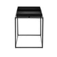 Bixy 24 Inch Side End Table Black Tray Top Open Cubic Metal Frame By Casagear Home BM317055