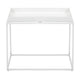 Bixy 24 Inch Side End Table White Tray Top Open Cubic Metal Frame By Casagear Home BM317056