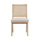 Isha Cane Side Dining Chair Set of 2 Cushioned Seat White and Brown By Casagear Home BM317060