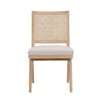Isha Cane Side Dining Chair Set of 2, Cushioned Seat, White and Brown By Casagear Home