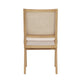 Isha Cane Side Dining Chair Set of 2 Cushioned Seat White and Brown By Casagear Home BM317060