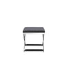 Sovi 20 Inch Accent Stool Ottoman, X Shape Steel Legs, Charcoal Gray By Casagear Home