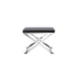 Sovi 20 Inch Accent Stool Ottoman, X Shape Steel Legs, Charcoal Gray By Casagear Home