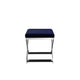 Sovi 20 Inch Accent Stool Ottoman X Shape Steel Legs Navy Blue Velvet By Casagear Home BM317064