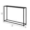 Eme 38 Inch Console Sofa Table, Rectangular Top, Modern Black Metal Frame By Casagear Home