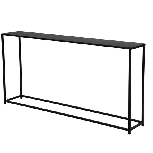 Eme 56 Inch Console Sofa Table, Rectangular Top, Modern Black Metal Frame By Casagear Home