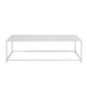 Eme 48 Inch Coffee Table Rectangular Tabletop Modern White Metal Frame By Casagear Home BM317077