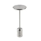 Mars 8" Side End Drink Table, Round, Cone Tapered Base, Silver  By Casagear Home