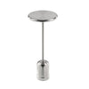 Mars 8" Side End Drink Table, Round, Cone Tapered Base, Silver  By Casagear Home