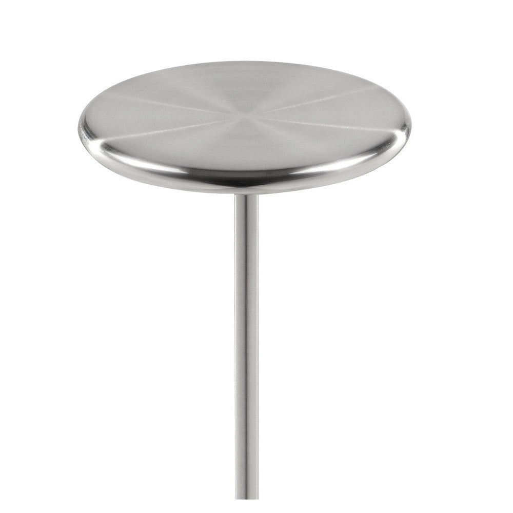 Mars 8’’ Side End Drink Table Round Cone Tapered Base Silver By Casagear Home BM317079
