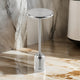 Mars 8" Side End Drink Table, Round, Cone Tapered Base, Silver  By Casagear Home