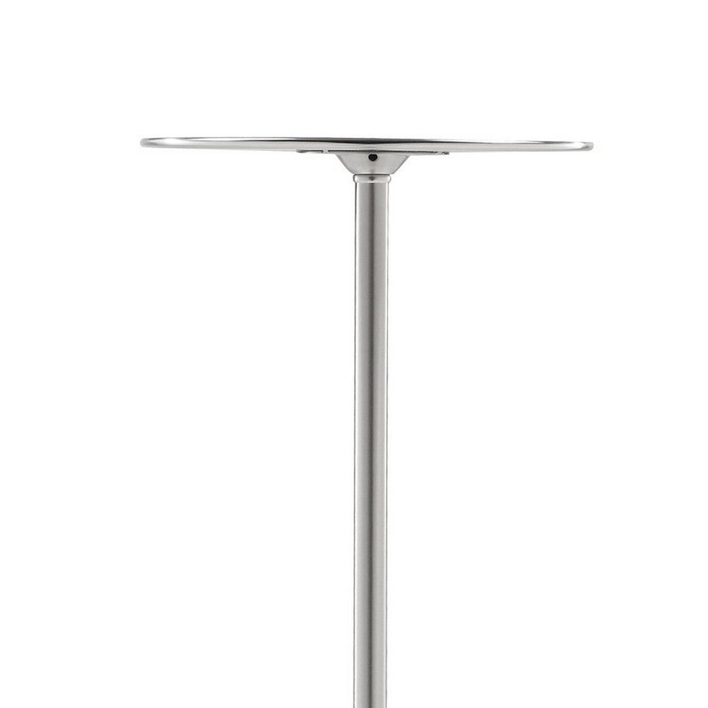 Mars 8 Inch Side End Drink Table, Round, Dome Tapered Base, Silver By Casagear Home