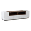 Fila 71 Inch TV Media Console 3 Pull Out Drawers Open Center White Brown By Casagear Home BM317082