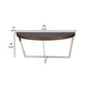 Tini 55 Inch Console Table, Half Moon, Open Metal Frame, Espresso Brown By Casagear Home