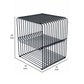 20 Inch Tall Side End Table, 2 Shelves, Square Top, Black Metal Wire Frame By Casagear Home