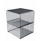 20 Inch Tall Side End Table, 2 Shelves, Square Top, Black Metal Wire Frame By Casagear Home