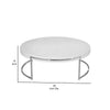 Dami 43 Inch Coffee Table Round Top Open Metal Frame White Finish By Casagear Home BM317086