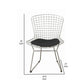 Hely 23 Inch Dining Chair Set of 2, Wire Mesh, Cushioned, Sled Base, Black By Casagear Home