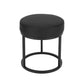 18 Inch Accent Stool Ottoman, Round Seat, Open Metal Frame, Black Finish By Casagear Home