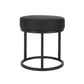 18 Inch Accent Stool Ottoman, Round Seat, Open Metal Frame, Black Finish By Casagear Home