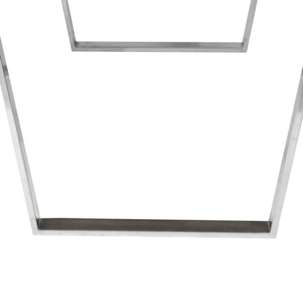 Ien 71 Inch Dining Table, Rectangular Top, Open Metal Panel, Walnut Brown By Casagear Home
