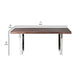 Ien 71 Inch Dining Table, Rectangular Top, Open Metal Panel, Walnut Brown By Casagear Home