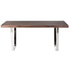 Ien 71 Inch Dining Table, Rectangular Top, Open Metal Panel, Walnut Brown By Casagear Home