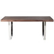 Ien 71 Inch Dining Table, Rectangular Top, Open Metal Panel, Walnut Brown By Casagear Home