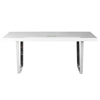 Ien 71 Inch Dining Table, Rectangular Top, Open Metal Panel, White Lacquer By Casagear Home
