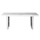 Ien 71 Inch Dining Table, Rectangular Top, Open Metal Panel, White Lacquer By Casagear Home