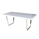 Ien 71 Inch Dining Table, Rectangular Top, Open Metal Panel, White Lacquer By Casagear Home
