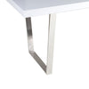 Ien 71 Inch Dining Table, Rectangular Top, Open Metal Panel, White Lacquer By Casagear Home