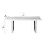 Ien 71 Inch Dining Table, Rectangular Top, Open Metal Panel, White Lacquer By Casagear Home