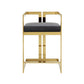 Suki 26 Inch Barstool Chair, Gray Velvet Seat, Stainless Steel, Gold Finish By Casagear Home
