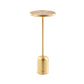 Mars 8 Inch Side End Drink Table, Round, Dome Base Slender Stem, Gold Metal By Casagear Home