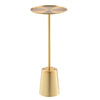 Ryan 8 Inch Side End Drink Table, Round, Tapered, Dome Base, Gold Metal By Casagear Home