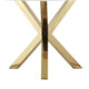 Emi 47 Inch Dining Table, Round White Lacquer Top, X Twisted Gold Legs By Casagear Home