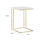 Zen 23 Inch Side End Tray Table White Tray Top Steel Base in Gold Finish By Casagear Home BM317117