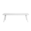Hle 51 Inch Coffee Table, Rectangular White Top, Powder Coated Legs, Wood By Casagear Home